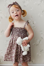 Load image into Gallery viewer, Organic Cotton Eveleigh Dress | Pansy Floral Fawn