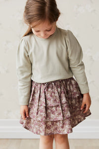 Organic Cotton Abbie Skirt | Pansy Floral Fawn