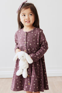 Organic Cotton Poppy Dress - Irina Fig SIZE 4YR and 7YR