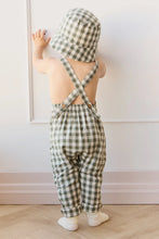 Load image into Gallery viewer, Organic Cotton Kingston Overall - Gingham Grape Leaf