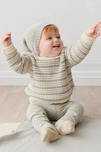 Leon Jumper - Harvest Stripe Moss/Cassava SIZE 6-12M, 2YR, 3YR and 4YR