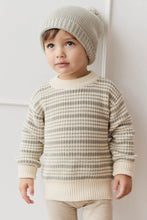 Load image into Gallery viewer, Leon Jumper - Harvest Stripe Moss/Cassava SIZE 6-12M, 2YR, 3YR and 4YR