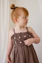 Load image into Gallery viewer, Organic Cotton Solenne Jumpsuit – Cinnamon Gingham SIZE 6-12M, 6YR and 9YR