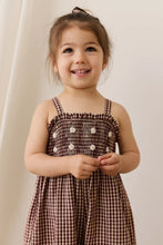 Load image into Gallery viewer, Organic Cotton Solenne Jumpsuit – Cinnamon Gingham SIZE 6-12M, 6YR and 9YR