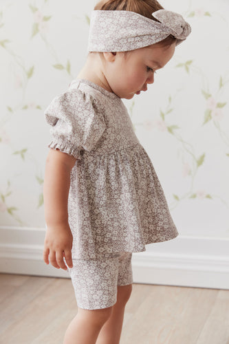 Organic Cotton Camille Top | Greta Floral Bark SIZE 8YR