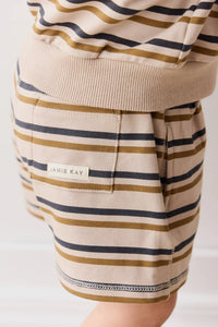 Organic Cotton Jalen Short | Raynor Stripe Pale Khaki