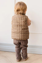 Load image into Gallery viewer, Rudi Puffer Vest - Gingham Shitake