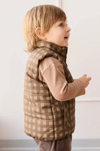 Load image into Gallery viewer, Rudi Puffer Vest - Gingham Shitake