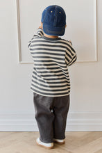 Load image into Gallery viewer, Organic Cotton Waffle Leith Long Sleeve Top - Oliver Stripe Atlantic/Cloud