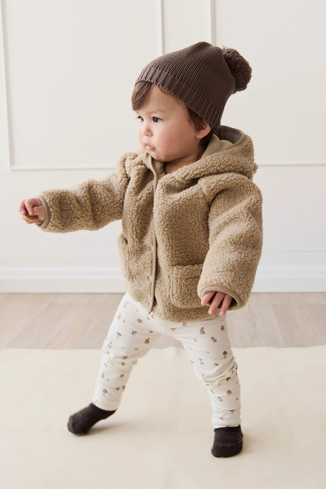 Tatum Sherpa Jacket - Cashew SIZE 6-12M, 2YR, 3YR and 4YR