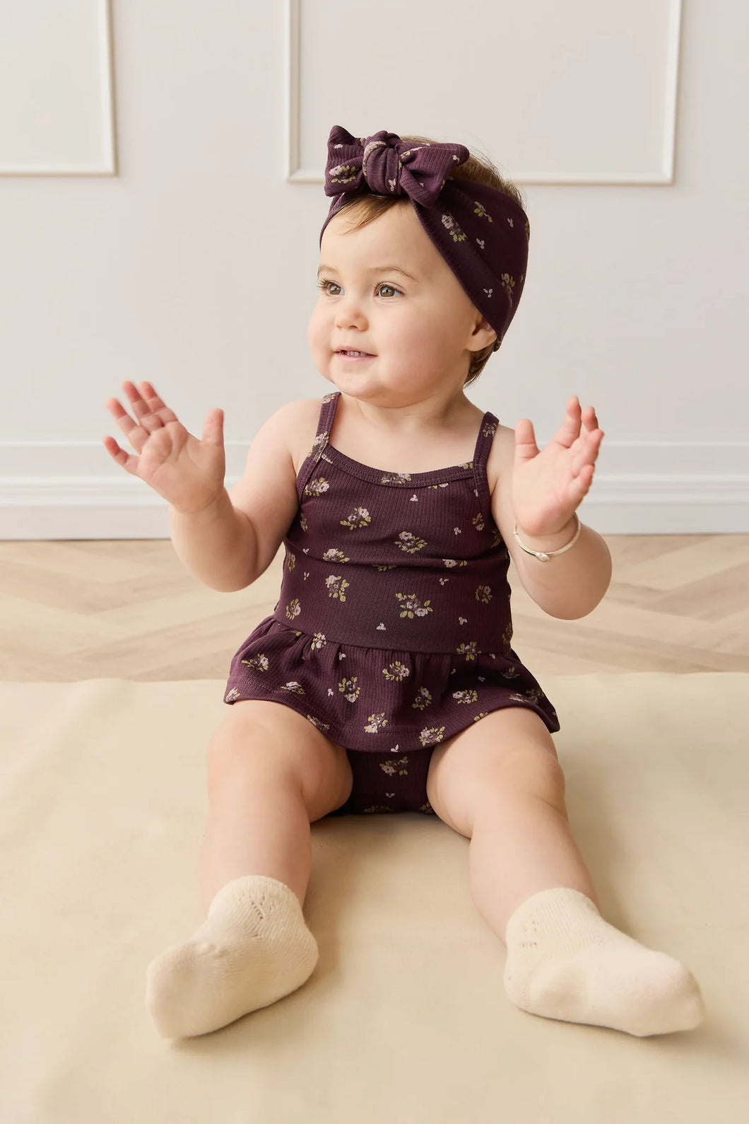 Organic Cotton Fine Rib Headband - Simone Huckleberry