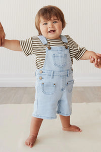 Chase Twill Short Overall | Washed Denim SIZE 6-12M and 2YR