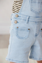 Load image into Gallery viewer, Chase Twill Short Overall | Washed Denim SIZE 6-12M and 2YR