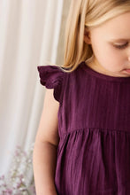 Load image into Gallery viewer, Organic Cotton Muslin Lace Dress - Fig