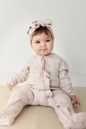 Organic Cotton Fine Rib Melanie Onepiece - Petite Fleur Violet SIZE 2YR