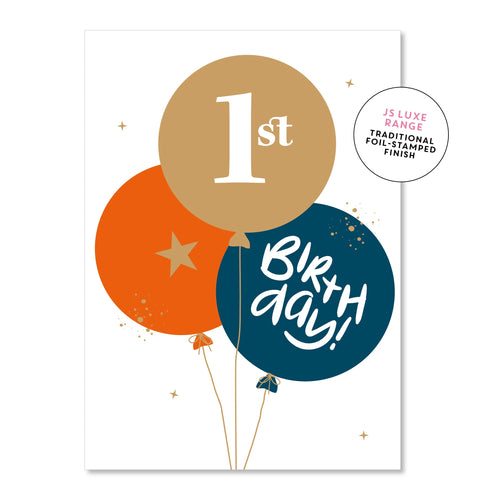 1st Birthday Balloons | Orange