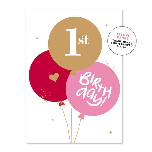 1st Birthday Balloons | Pink