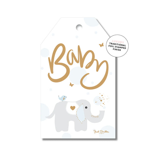 Baby Elephant Blue | Gift Tag