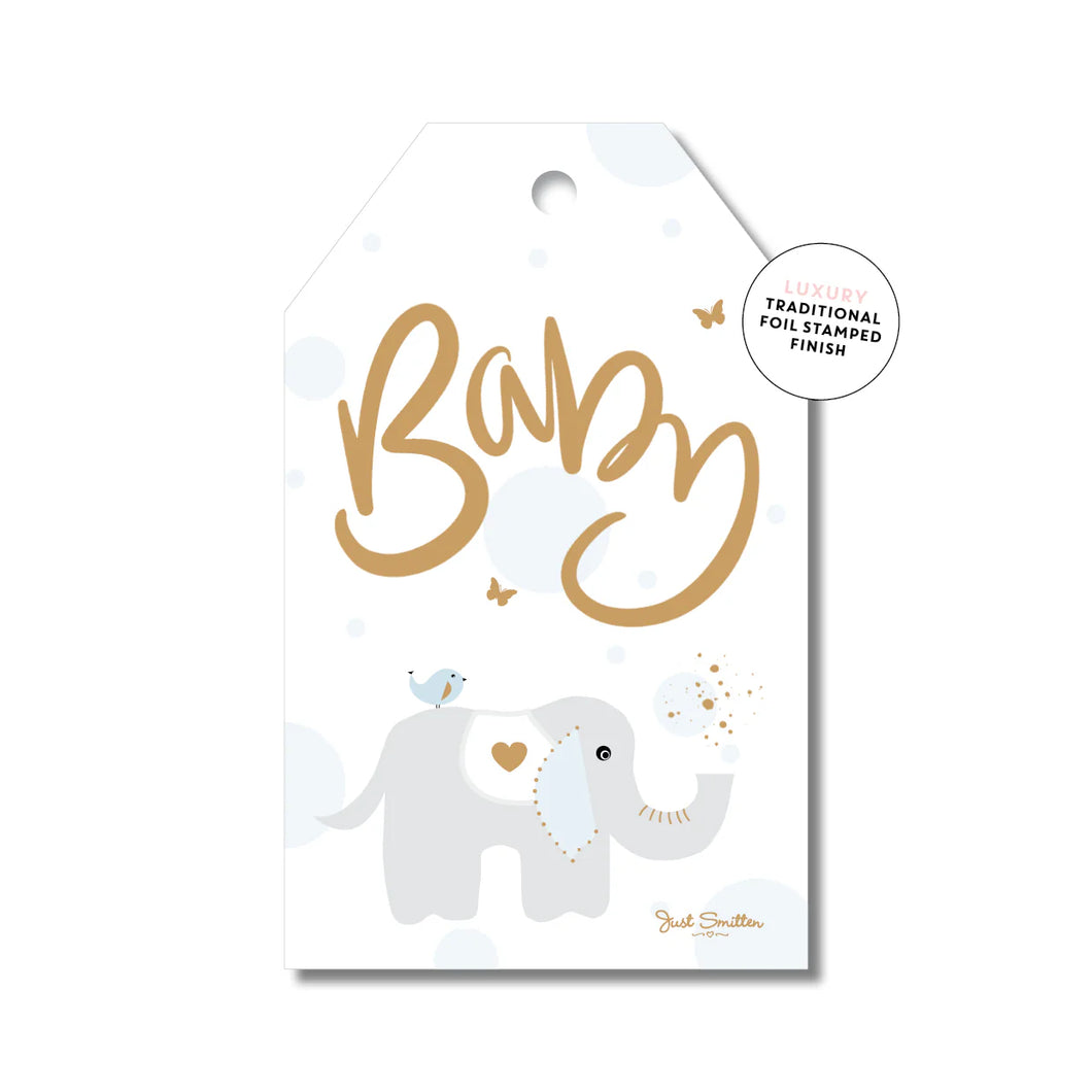 Baby Elephant Blue | Gift Tag