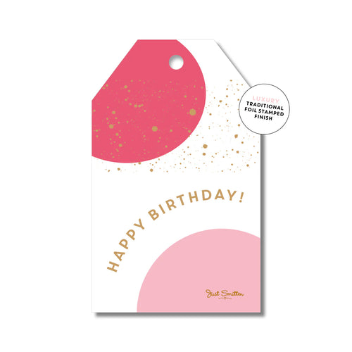 Pink Birthday Bubbles | Gift Tag