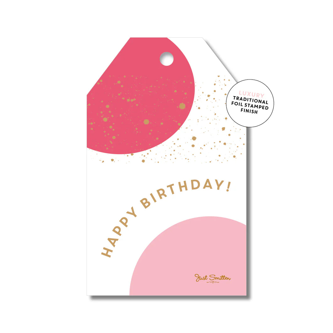 Pink Birthday Bubbles | Gift Tag