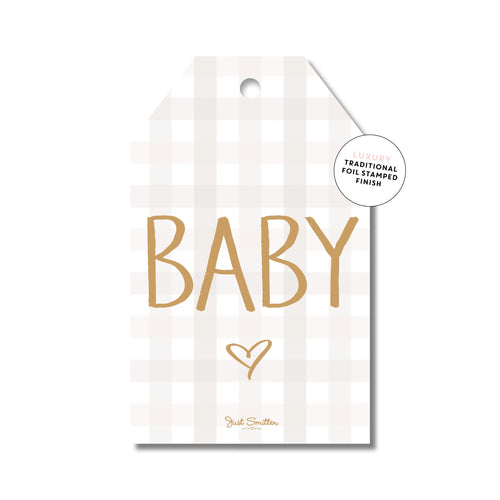 Baby Beige Gingham | Gift Tag