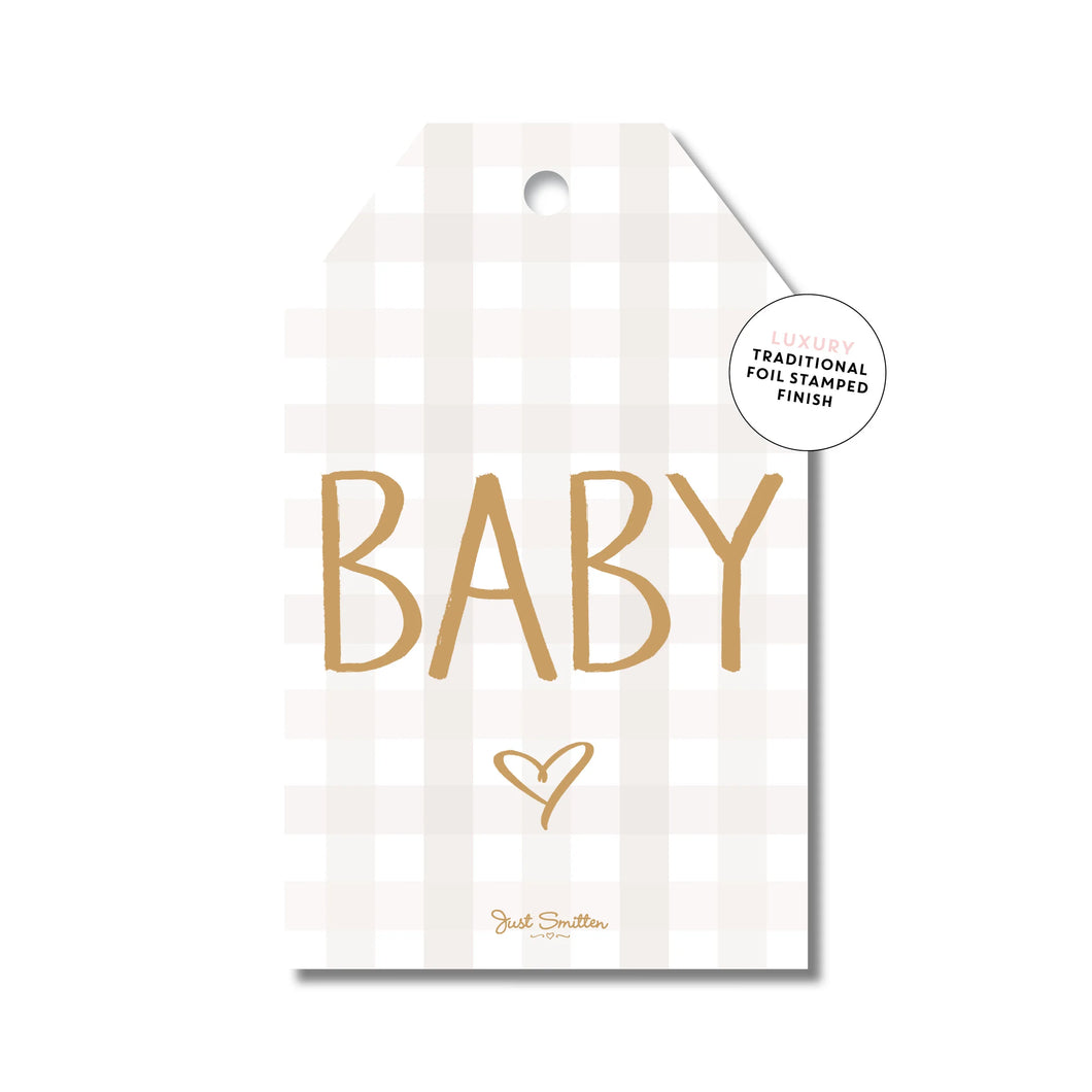 Baby Beige Gingham | Gift Tag
