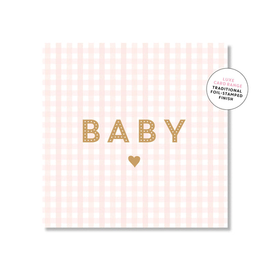 Baby Pink Gingham | Mini Card