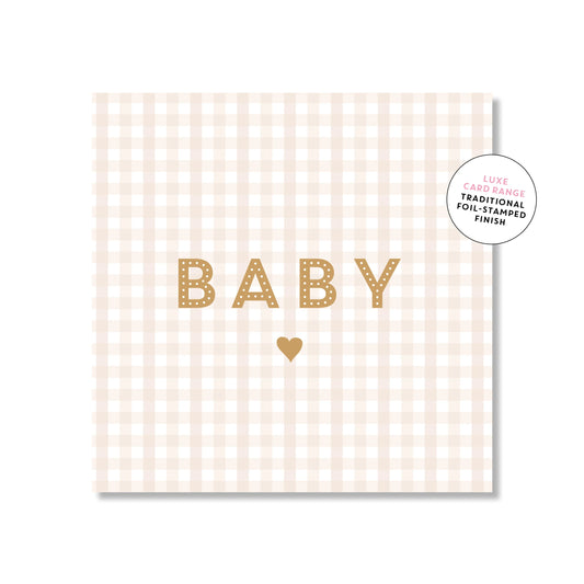 Baby Beige Gingham | Mini Card