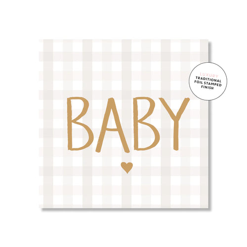 Baby Beige Gingham | Mini Card