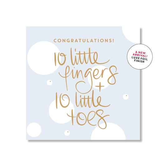 Blue 10 Little Fingers + Toes | Mini Card