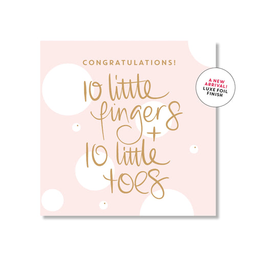 Pink 10 Little Fingers + Toes | Mini Card