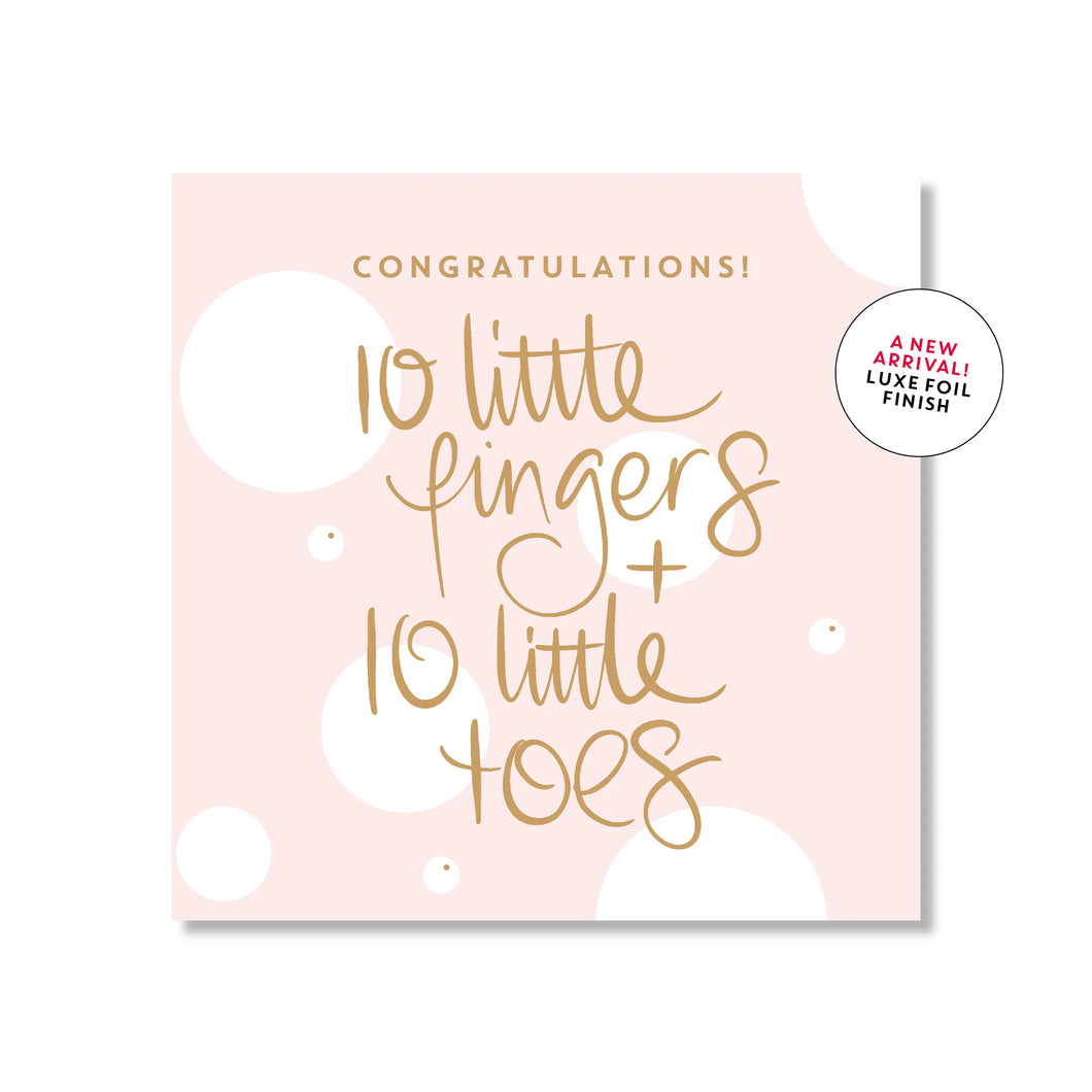 Pink 10 Little Fingers + Toes | Mini Card
