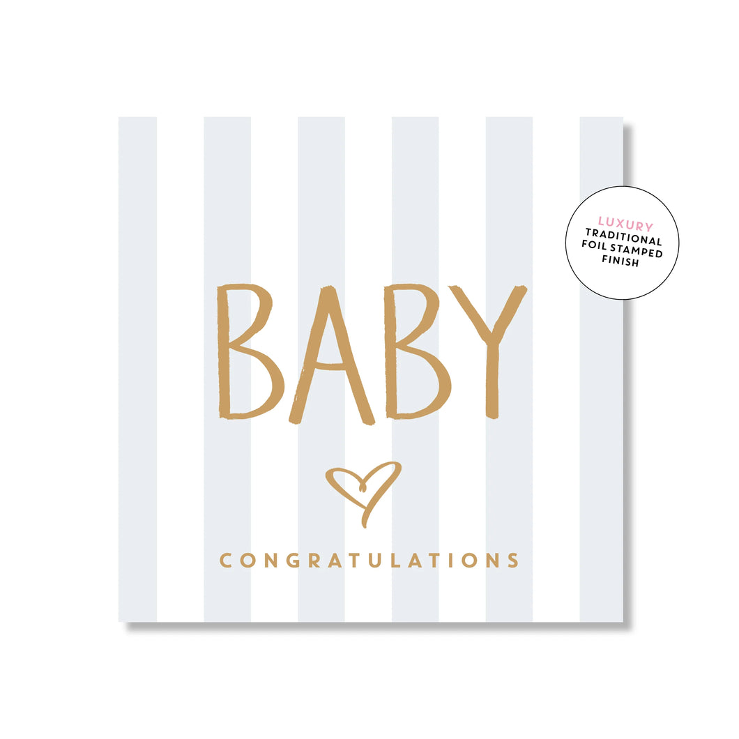 Baby Blue Stripes | Mini Card