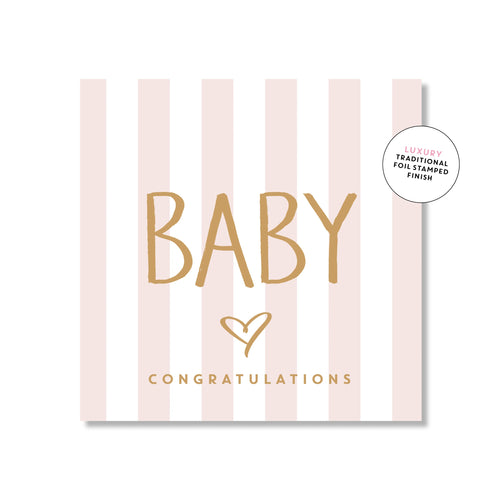 Baby Pink Stripes | Mini Card