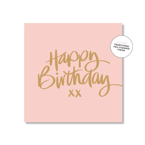 Birthday Script Peach | Mini Card