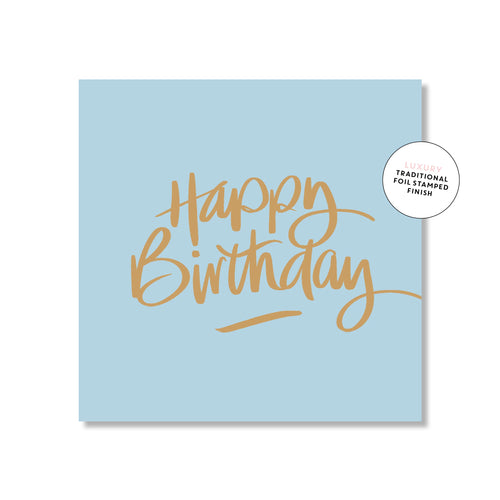 Birthday Script Blue | Mini Card