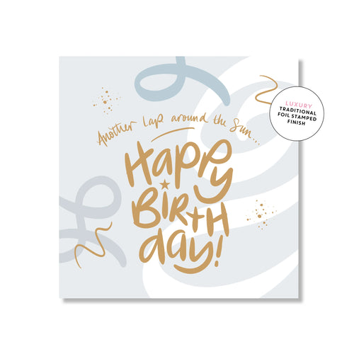 Happy Birthday Blue Swirls | Mini Card