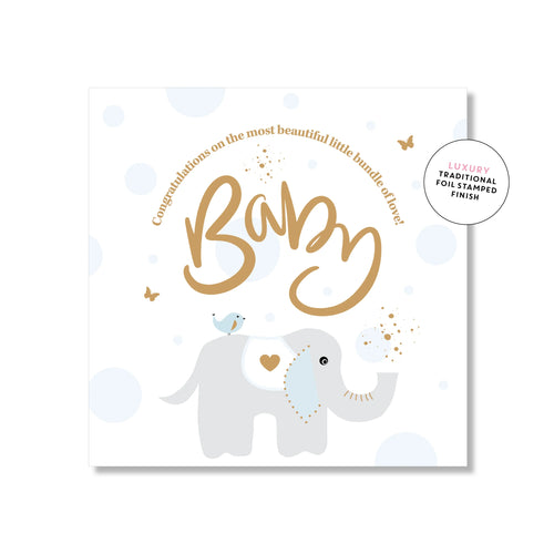 Baby Elephant Blue | Mini Card