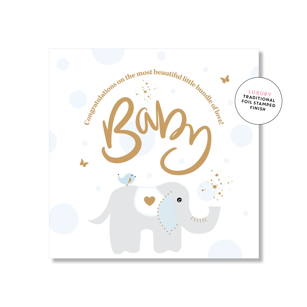 Baby Elephant Blue | Mini Card