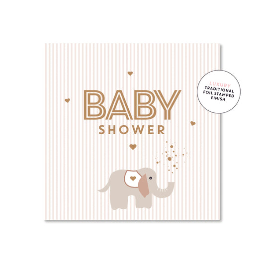 Striped Elephant Shower | Mini Card