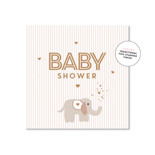 Striped Elephant Shower | Mini Card