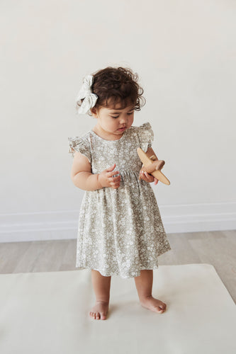 Organic Cotton Ada Dress | Pansy Floral Mist SIZE 5YR and 6YR