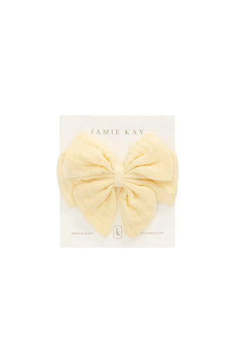 Organic Cotton Muslin Annalise Bow - Sunshine