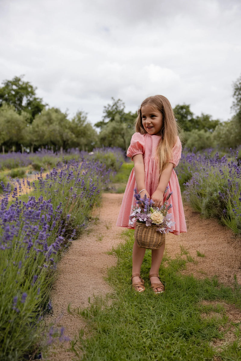 Organic Cotton Frannie Dress - Swiss Pink – Rosalyn + Rae