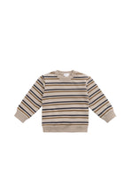 Load image into Gallery viewer, Organic Cotton Jalen Oversized Jumper | Raynor Stripe Pale Khaki