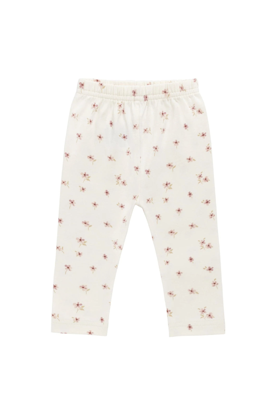 Organic Cotton Everyday Legging - Simple Flowers Egret