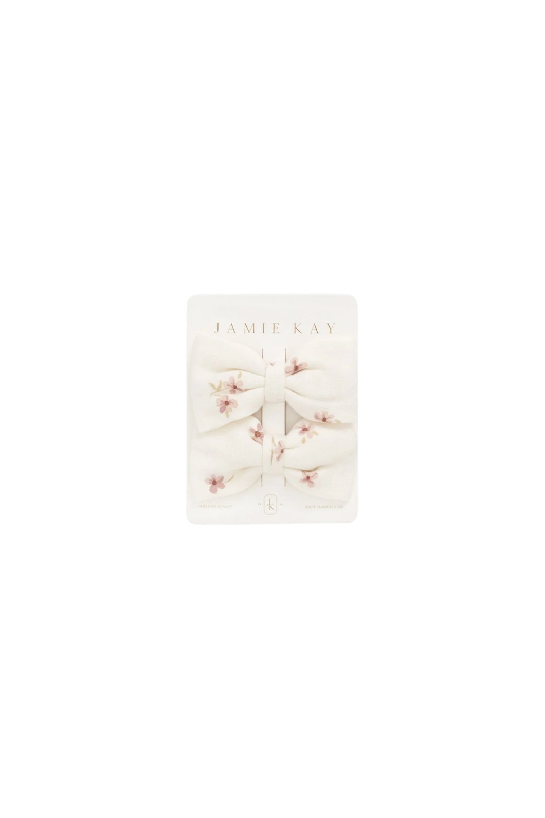 Organic Cotton Noelle Bow 2Pk - Simple Flowers Egret