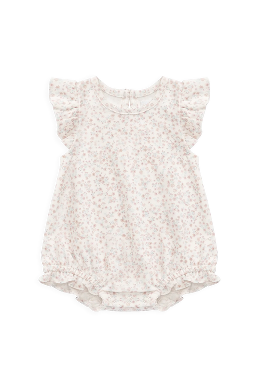 Organic Cotton Adrienne Playsuit - Posy Milk