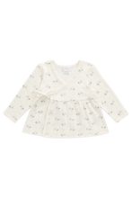 Load image into Gallery viewer, Organic Cotton Pointelle Clemence Wrap Top - Molly Blue
